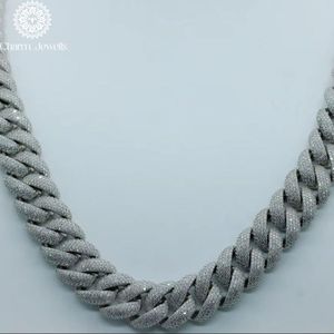 สร้อยคอผู้ชาย Charm_Jewells ชุบโรเดียม เงินแท้ 925 ประดับโมอิสซาไนต์ ดีไซน์แบบโซ่ สไตล์ฮิปฮอป เหมาะสำหรับใส่ทุกวัน - Product Image 1