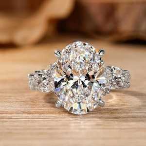 Bague de fiançailles en or massif 10k 14k 18k avec diamant de laboratoire certifié IGI, taille ovale, marquise, ronde, pureté E, clarté VVS - Product Image 2