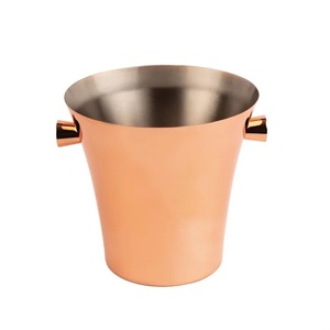 Unique Design Stainless Steel Ice <b>Bucket</b> Round Minimalist Design Rust Resistant Party Beverage Cooler <b>with</b> <b>Lid</b> and Tongs Set - Product Image 3