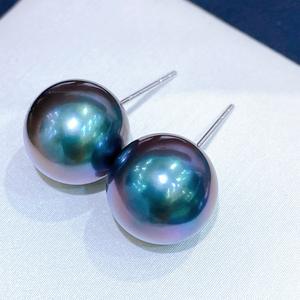 Fabricant en gros, boucles d'oreilles en perles d'or 18 carats de 11 à 12 mm, bijoux en perles naturelles assorties impeccables - Product Image 1