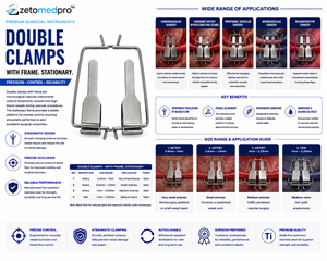 Double <b>Clamps</b> With <b>Frame</b> Stationary Artery 0.4-1mm 0.6-1.5mm 1-2.25mm Vein 1-2.25mm ZETOMEDPRO - Product Image 5