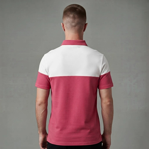 เสื้อโปโลผู้ชายแขนสั้นผ้าฝ้าย 100% สวมใส่สบายในฤดูร้อน แห้งเร็ว ระบายอากาศดี ลายบล็อกสีสันสดใส พิมพ์โลโก้แบบ DTF ตามสั่ง - Product Image 5