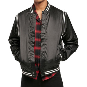 Blouson Bomber Satin 100% Polyester Homme Femme – Ensemble Blouson Bomber Varsity Haute Qualité pour Homme avec Patchwork - Product Image 1