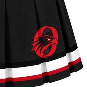 <b>Black</b> Red Sublimated Cheer Panel <b>Skirt</b> <b>Pleated</b> Athletic Team Sports Uniform Bottoms Performance Training Wear Competition - Product Image 5