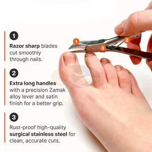 Coupe-ongles pour ongles épais de qualité médicale, coupes-ongles approuvés par les podologues, pour les personnes âgées, les hommes, les femmes, les bébés, les ongles épais des doigts et des orteils, soins des pieds - Product Image 3