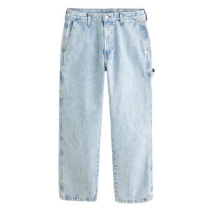 Pantalones Cargo de Mezclilla de Algodón con Lavado Ácido, Estilo Streetwear, de Alta Calidad OEM, con Múltiples Bolsillos, Corte Holgado y Recto para Hombre - Product Image 3