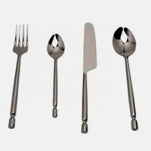 Luxury Metal <b>Flatware</b> Set With Stainless Steel Spoons Forks Knives For Wedding Banquet Hotel Restaurant Dining - Product Image 3