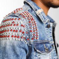 Meilleure Vente Hiver – Blousons en Jean Homme Personnalisés avec Multiples Poches Frontales, Col Montant, Imperméables, Broderie de Haute Qualité, Prix Raisonnable