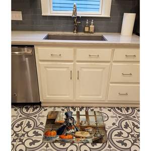 Weimaraner Tapis de cuisine anti-fatigue Citrouilles d'automne Coussin en mousse à mémoire Tapis de bain confortable Tapis de cuisine lavable en machine - Product Image 2