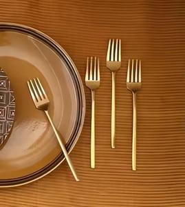 Juego de cubiertos de lujo en latón dorado, juego de utensilios de mesa premium para bodas, restaurantes y hoteles. - Product Image 5