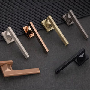ergonomic comfort-grip aluminum alloy square bedroom door lever set minimalist interior <b>lock</b> for wooden doors and cabinetry hard - Product Image 1