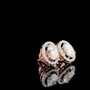 Pendientes de Diamante Cultivado en Laboratorio de Corte Ovalado de 1.21CT, Oro Sólido de 14K, Joyería Fina, Regalo para Bodas y Fiestas, Estilo Moissanita - Product Image 6