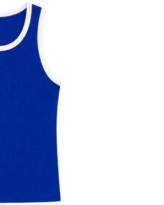 Manufacturer Custom <b>Royal</b> <b>Blue</b> Ribbed Cotton Men Tank <b>Top</b> Sleeveless Casual Slim Fit Summer Gym <b>Vest</b> Contrast Trim Custom Wear - Product Image 5
