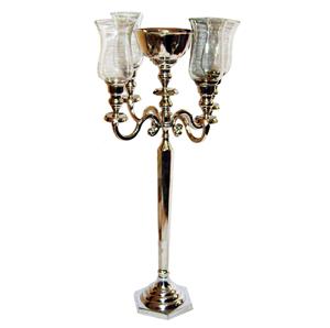 New Romantics 5 Arm Metal Candle Holder 4 Arm Glass Embudo Candelabros Retro Candle Stand para Candlelight Dinner Table Decorativo - Product Image 2