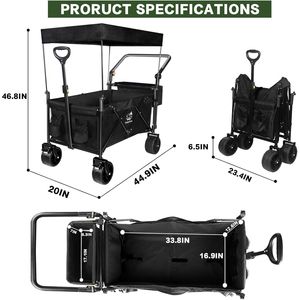 Carrello Pieghevole Resistente per Tutti i Terreni con Tettuccio Rimovibile e Ruote per Stoccaggio Portatile - Product Image 6