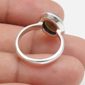 Custom Fine Quality Bezel Set Wedding <b>Ring</b> Made From 925 Sterling <b>Silver</b> Natural Oval Cut Black <b>Opal</b> Gemstone Bohemian Jewelry - Product Image 2