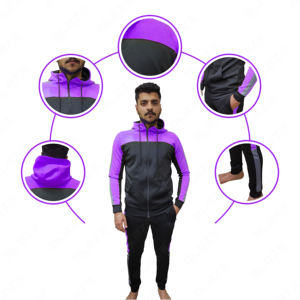 Venta al por mayor OEM gimnasio chándal conjunto con capucha patrón sólido impreso 100% algodón secado rápido transpirable Jogger trajes - Product Image 5
