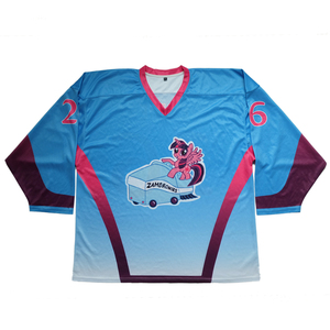 เสื้อฮอกกี้น้ำแข็งระบายอากาศ แห้งเร็ว ซับเหงื่อ ต้านเชื้อแบคทีเรีย ไซส์ใหญ่ ผ้าเนื้อนุ่ม ยืดหยุ่นได้ สกรีนชื่อทีมได้ สำหรับทีมชาย - Product Image 3