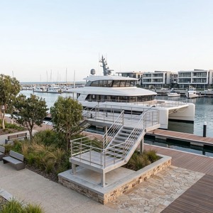 Catamarán de aluminio UBI 22100Y de 22 m para transporte de pasajeros |   Barco Comercial para 100 Pasajeros |   Defensas de lujo personalizadas para bote Bimini - Product Image 2