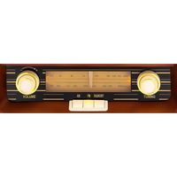 Radio AM/FM Kayu Vintage dengan Bluetooth, Aux-in, Speaker Terintegrasi, Layar Retro Berlampu, Kabinet Kayu Asli Buatan Tangan