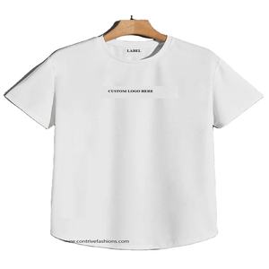 High Street Fashion Custom 180g Color sólido Lavado liso Casual Camiseta de manga corta para hombres Mujeres Punto con lentejuelas para adolescentes - Product Image 1