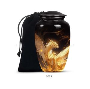 Grande urne en aluminium en forme de libellule - Urne décorative - Urnes funéraires pour cendres de papa - Urnes commémoratives pour hommes et femmes - 10 pouces - Product Image 4