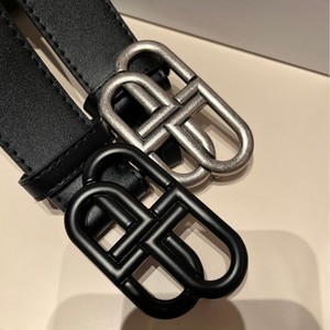 Ceinture en cuir Baji pour femme, vente en gros d'usine, boucle double ardillon lisse en alliage ; Ceinture homme formelle, polyvalente, classique, tendance et à la mode - Product Image 2
