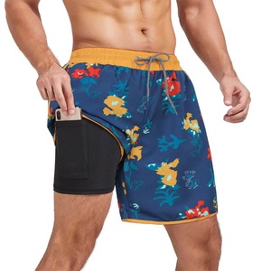 Pantalones Cortos Deportivos Transpirables para Hombre, Sublimados, de Spandex/Poliéster, Sólidos, Antiarrugas, para Natación - Product Image 3