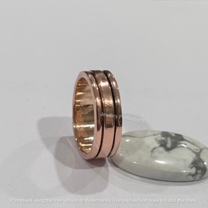 Pure Copper Spinner <b>Ring</b> Healing Anxiety Relief Meditation <b>Plain</b> Band <b>Ring</b> Modern Unisex Wedding <b>Ring</b> - Product Image 1