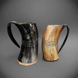 Mug en corne artisanal haut de gamme, moderne et personnalisé pour bière, hydromel, bière artisanale, thé - Cadeau artisanal de collection, personnalisable chaud/froid 24h/24 - Product Image 1