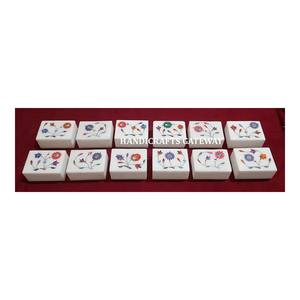 Joyeros de forma Rectangular con incrustaciones de mármol blanco hechos a mano de último diseño para decoración del hogar y proveedor e importador de Cajas de Regalo - Product Image 4