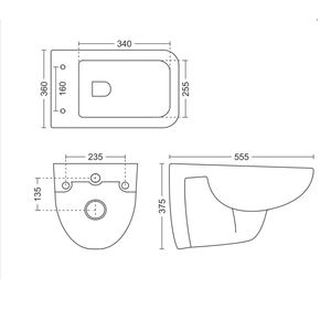 โถสุขภัณฑ์แบบแขวนผนังทรงครีมอนทันสมัย แข็งแรงทนทาน สีขาว เซรามิก ขนาด 555x360x375 มม. สำหรับห้องน้ำเชิงพาณิชย์ - Product Image 4