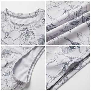 North Approach Women Floral Print Tank Top Shorts <b>Set</b> Round Neck Drawstring Breathable Quick Dry Stretch Fit Regular Style - Product Image 4