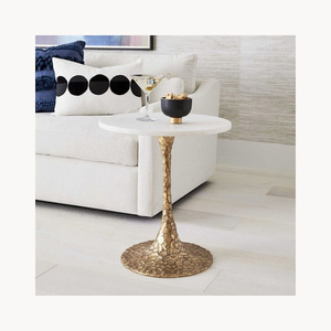 Table d'appoint élégante en métal et marbre, design moderne, nouvelle arrivée pour la maison ou le bureau. - Product Image 4