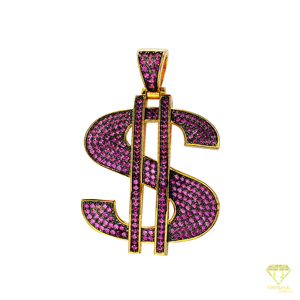 จี้สัญลักษณ์รูปเงินและเพชรโมอิสสีม่วง925สเตอร์ลิงล่องหนเก๋ไก๋ไม่เหมือนใครสวยงามมีเอกลักษณ์เหมือนใคร - Product Image 2