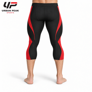 Durable <b>Men</b> Capri <b>Legging</b> Featuring Reinforced Stitching Stretch Material And Comfortable Construction <b>For</b> Gym Workouts - Product Image 3