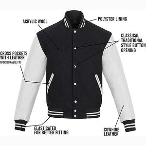 Chaqueta Varsity de Nuevo Diseño para Hombre, Logotipo Personalizado, Cuello Alto, Material Transpirable, Ropa Urbana de la Mejor Calidad - Product Image 3