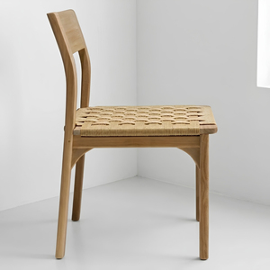 Chaise de salle à manger contemporaine en bois avec assise en corde tressée pour les distributeurs de mobilier contractuel et les projets commerciaux en Indonésie - Product Image 3