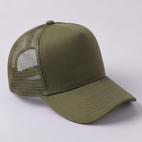 Olive <b>Green</b> Trucker <b>Hat</b> Unisex Adjustable Breathable Cotton Mesh Back Casual Cap Spring Summer Adult Style - Product Image 4