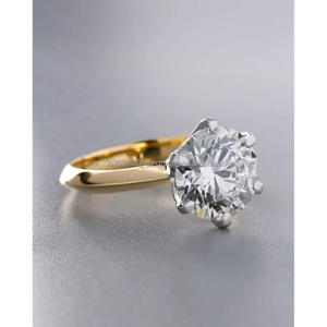 Anillo de Compromiso/Boda Vintage de Oro Amarillo de 14k con Diamante Cultivado en Laboratorio IGI/GIA, Unisex, Oro Blanco Fino para Aniversario, Ideal para Fiestas - Product Image 3