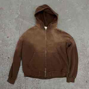 Sudadera con capucha de algodón French Terry con lavado ácido, estilo vintage, logotipo personalizado, oversize, con efecto desgastado por el sol. - Product Image 2