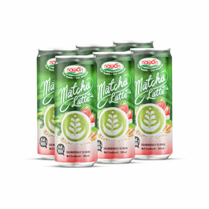 Nawon Matcha Latte Sabor Fresa con Leche de Avena, Proveedor Mayorista, Bebida de Té Lista para Beber, Lata de 320ml - Product Image 1