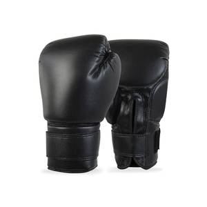 Guantes de Boxeo de Cuero Negro Premium Stealth, Equipo Profesional de Entrenamiento y Sparring, Guantes de Combate de Piel de Vacuno, Guantes para Sacos de Boxeo - Product Image 1