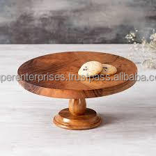 <b>Wooden</b> <b>Cake</b> Platter Stand Multiuse Dessert Table Display Acacia <b>Wooden</b> <b>Cake</b> Stand Serving Footed Round Holder Rustic <b>Cake</b> Stand - Product Image 2