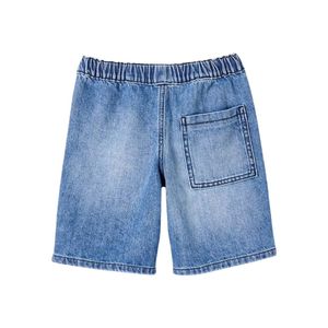 Pantalones cortos de mezclilla de algodón suave para niños, pantalones cortos informales de cintura elástica de tiro medio para niños, pantalones cortos de verano - Product Image 3