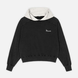 Sweat à capuche unisexe OEM bicolore patchwork – Coupe oversize, anti-rétrécissement, streetwear vierge, MOQ 2 pièces, en tissu polaire fabriqué au Pakistan - Product Image 1