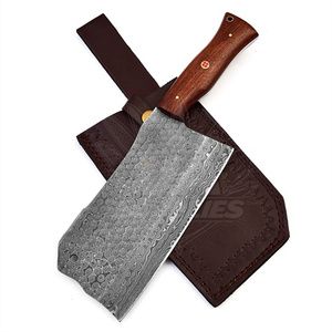 Cuchillo de Carnicero de Acero de Damasco Forjado a Mano, Cuchillo de Cocina Resistente, Cuchillo de Chef Ambidiestro - Product Image 1