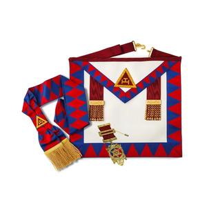 Nouvel ensemble de regalia maçonniques pour Princes du Royal Arche : Tablier en peau d'agneau avec écharpe maçonnique et bijou de poitrine de haute qualité, service OEM - Product Image 1