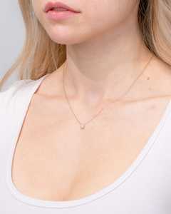 จี้เพชรทรงกลมแบบ Halo ชุบทองคำ 14K สีโรสโกลด์ พร้อมสร้อยคอสุดหรู - Product Image 2