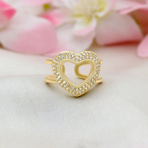 Anillo de Corazón de Plata de Ley 925 Chapado en Oro Rosa con Circonita Cúbica, Anillo de Compromiso Romántico para Mujer, Accesorio de Regalo para Boda o Fiesta - Product Image 2